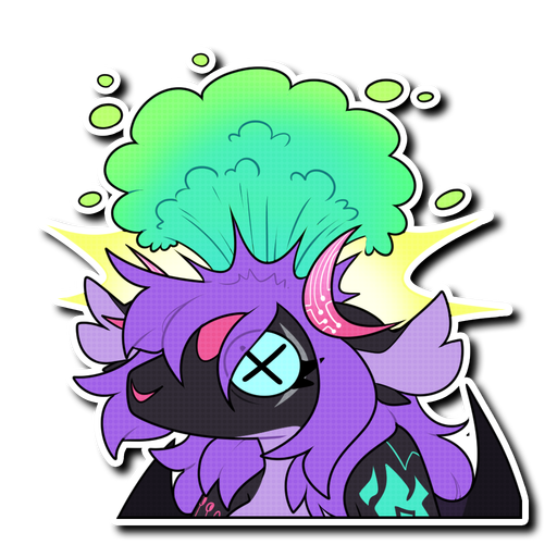 hecate's head exploding cartoonishly, as a memetic shorthand for having a migraine